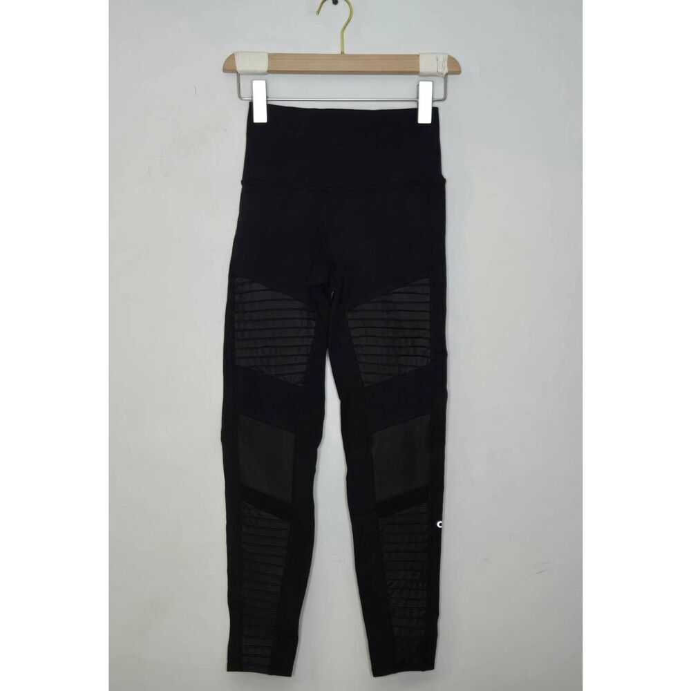 Alo Yoga High Rise Moto Leggings Size XS Black